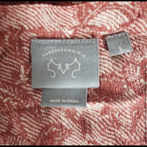 Anthropologie Rust Print Buttondown Tunic - Picture 4 of 6